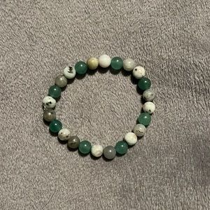 REAL Labradorite, Sesame Jasper, and Green Aventurine Handmade Bead Bracelet